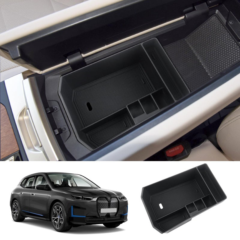 LUWU for 2025 2026 BMW iX Center Console Organizer 2022-2026 BMW iX xDrive45 xDrive60 M70 Armrest Storage Box Armrest Organizer Insert Tray 2025 iX i20 Armrest Console Organizer BMW iX Accessories - Image 1